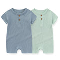 JELYLOVE Unisex Short Sleeve Baby Romper 2 Pack Cotton Solid infant Boy Girl Jumpsuits Soft New Born Clothes