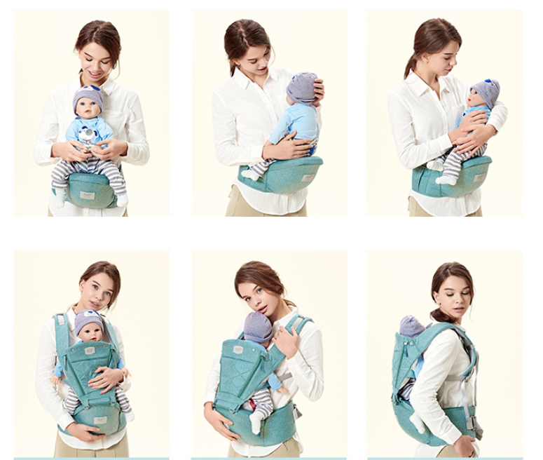 Baby Carrier with Bass Bear Hip Seat for Front Carry