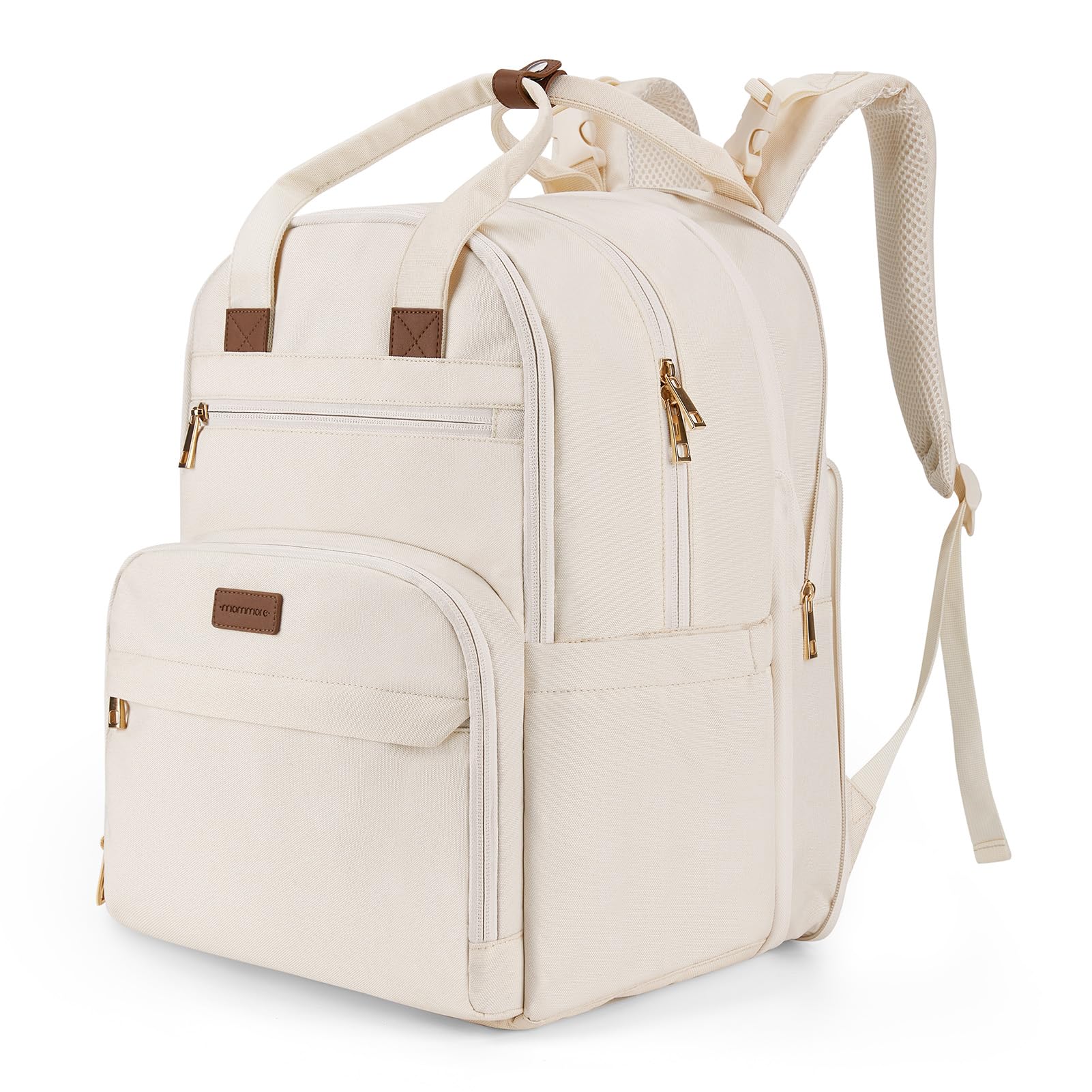 mommore Diaper Bag Expandable Large Baby Diaper Bag Diaper Backpack for 2 Kids/Twins with Wet&Dry Pocket Travel Diaper Bag for Mom Dad Changing Pad Luggage Strap