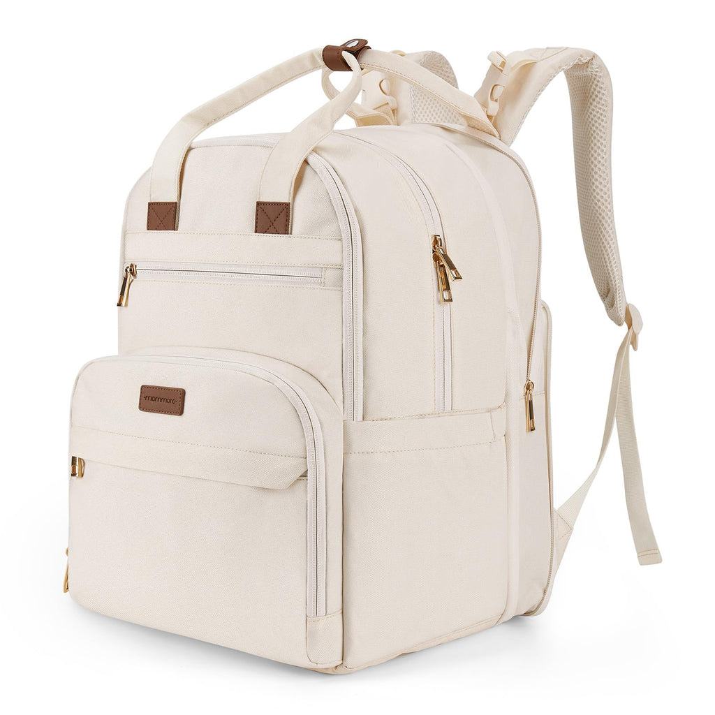 mommore Diaper Bag Expandable Large Baby Diaper Bag Diaper Backpack for 2 Kids/Twins with Wet&Dry Pocket Travel Diaper Bag for Mom Dad Changing Pad Luggage Strap